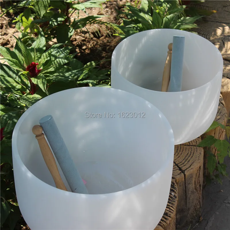 

8" Musical perfect tones,true tones C Note Root Chakra for sound therapy Frosted Quartz Crystal Singing Bowl