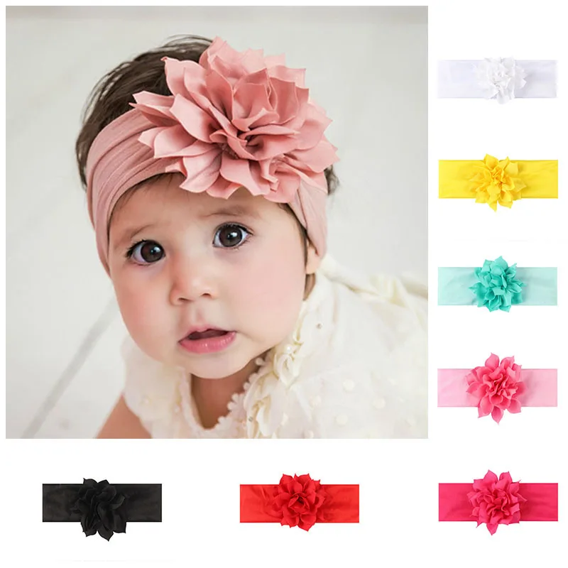 

Lovely Baby Headband Turban Flower Newborn Baby Girl Headbands Elastic Kids Toddler Hair Band haarband Baby Hair Accessories