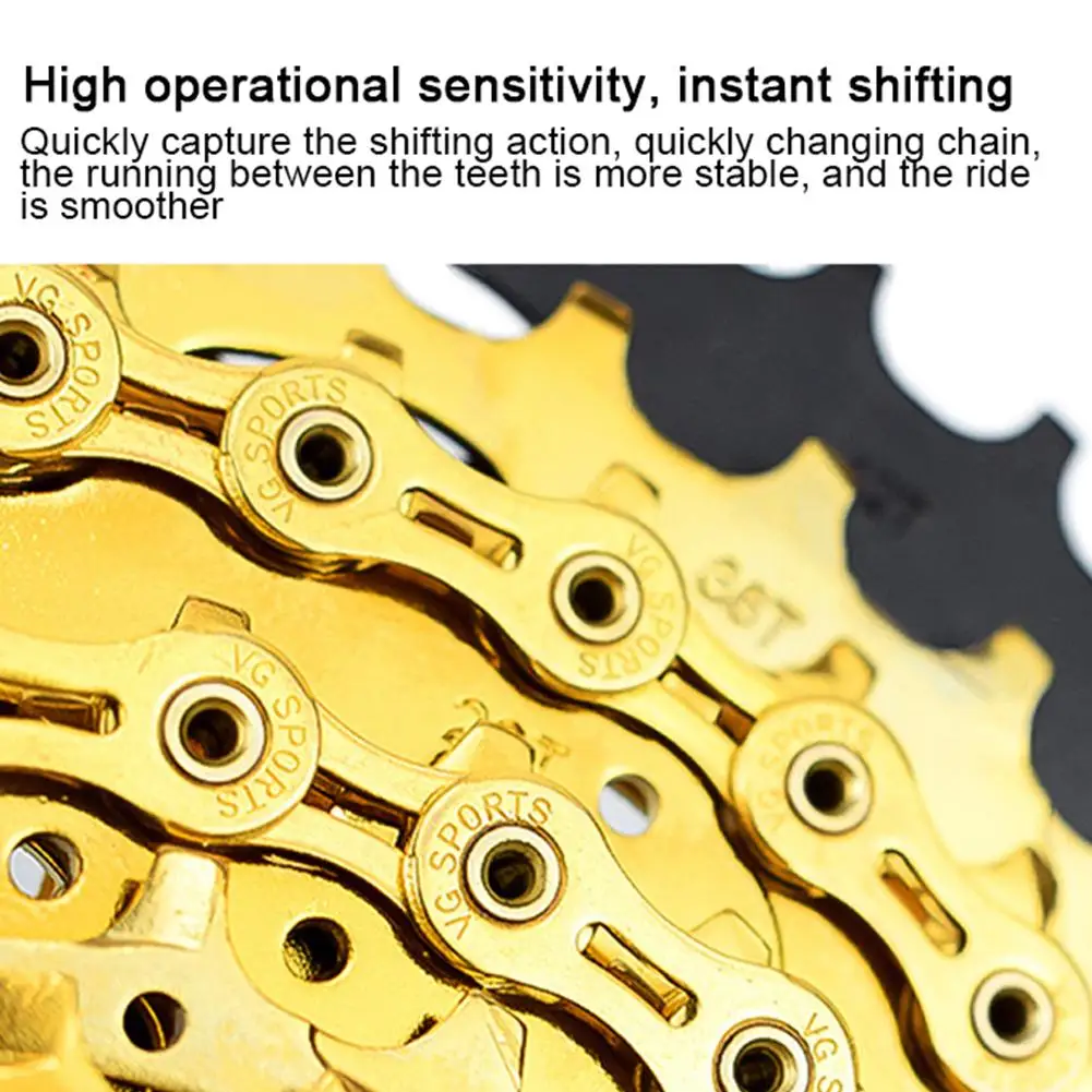 Flash Deal 11 Speed Bicycle Chain Gold Half Hollow Bike Chain Mountain Road Bike Full Hollow Chains Ultralight 116 5