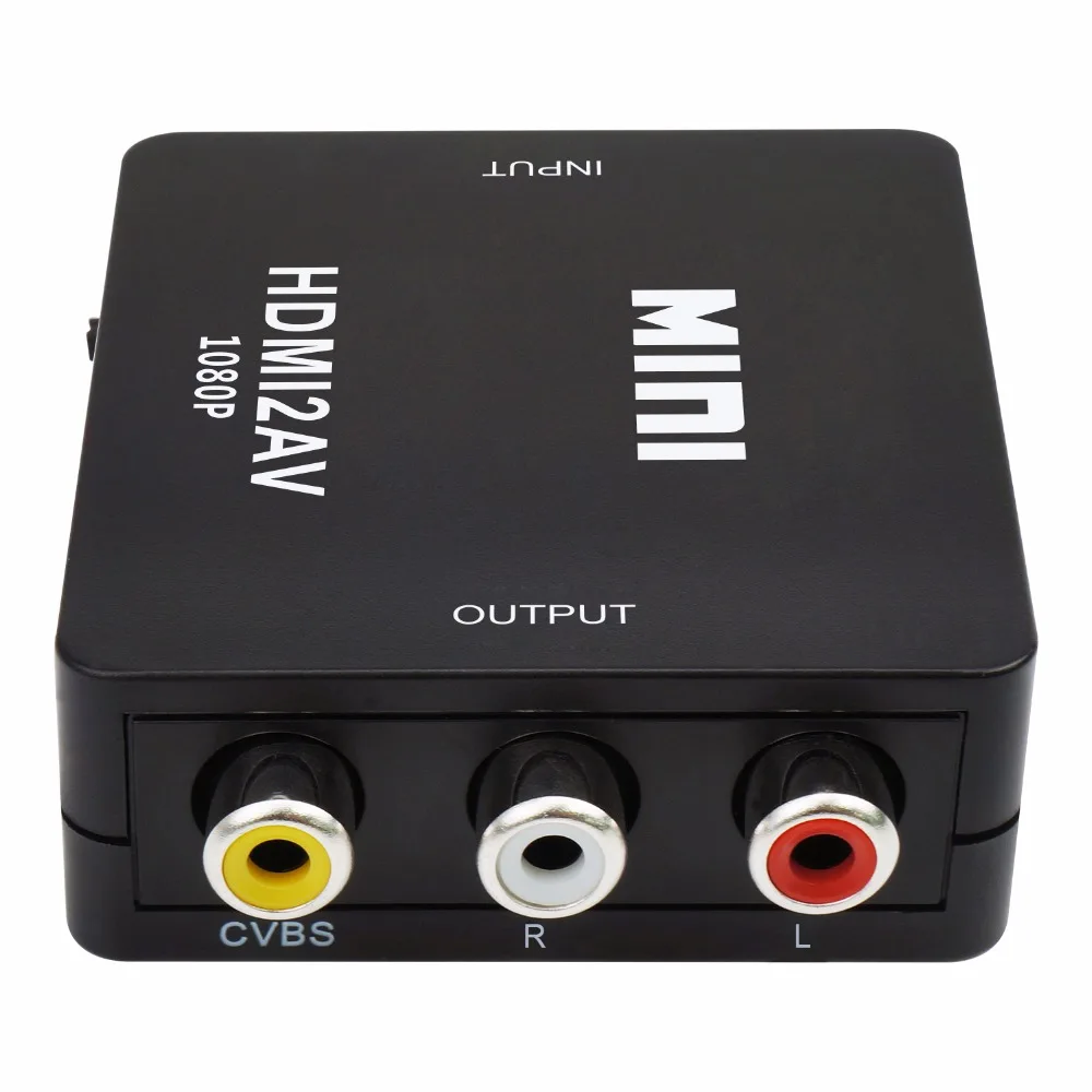 Адаптер HDMI2AV 1080P Mini HD HDMI AV/CVSB L/R поддержка NTSC PAL|hdmi av|hdmi2av 1080phdmi to rca |