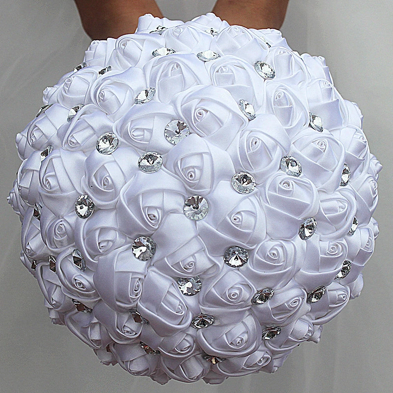 

Ramos De Novia Royal Blue White Crystal Bridal Bouquet Custom Colors Artificial Flower Bridesmaid Wedding Bouquet