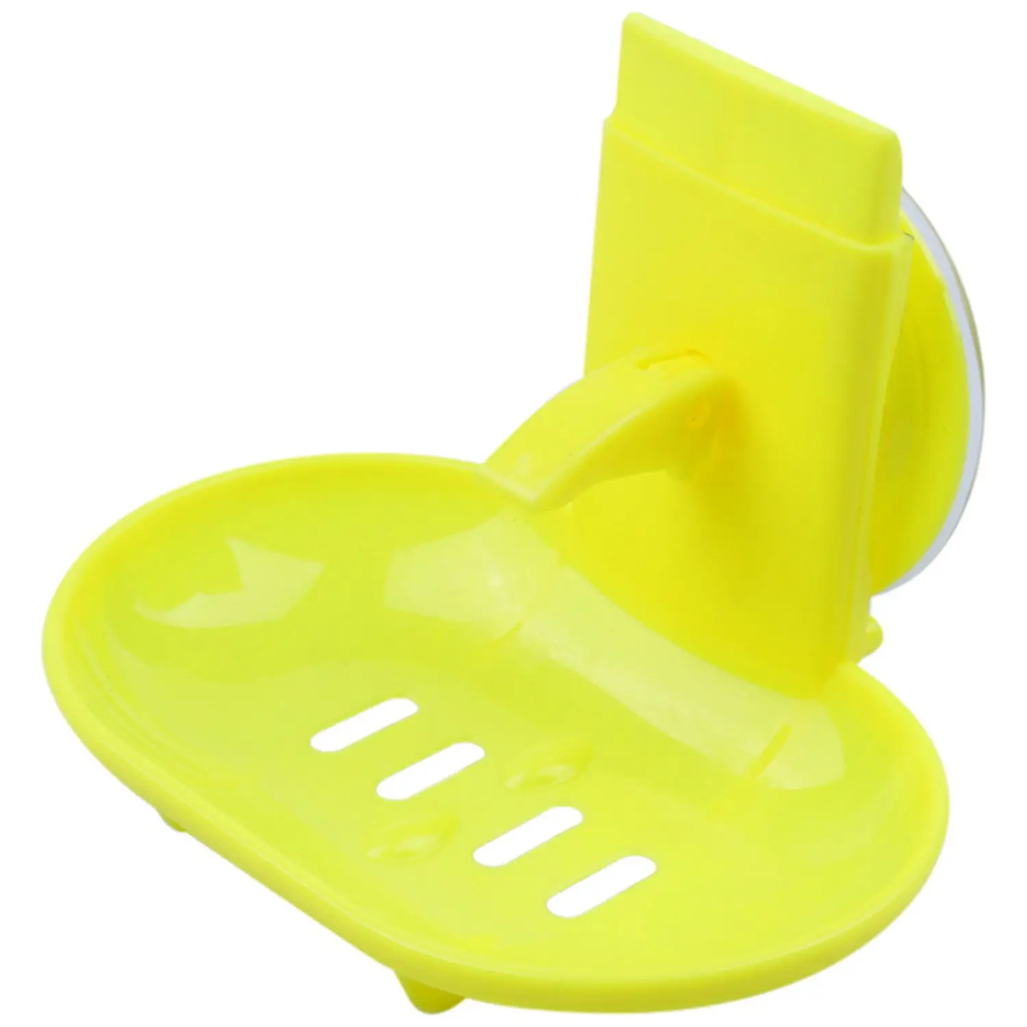 Fashion dual-strong suction cup soap box soap dishes bunk water bath basket soap holder 14*10*13CM, yellow