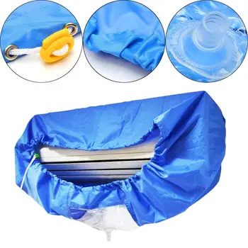 

New 1pc Air Conditioning Cover Washing Wall Mounted Air Conditioner Cleaning Protective Dust Cover Clean Tool Tightening belt
