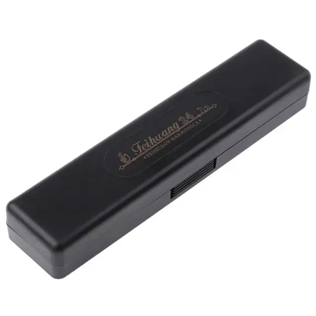 Professional 24 Hole Tremolo Harmonica C Key Octave-tuned Mouth Organ with Case Adult Students Beginners Woodwind Instrument
