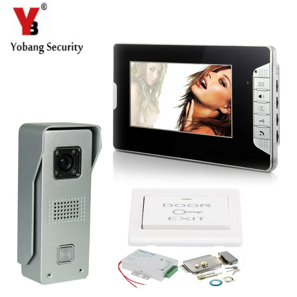 

YobangSecurity 7"Inch LCD Video Door Phone Visual Intercom Doorbell 1-camera 1-monitor IR Night Vision With Electronic Door Lock
