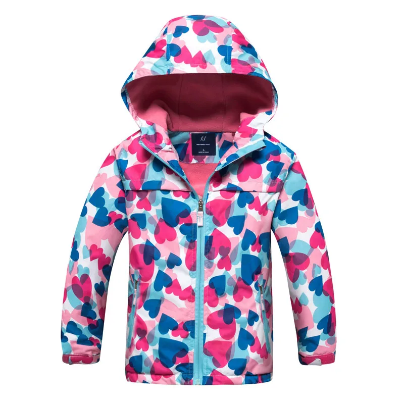 

Girls Windbreaker Jackets Spring Autumn Outerwear Childrens Kids Polar Fleece Inside Windproof Waterproof Coats