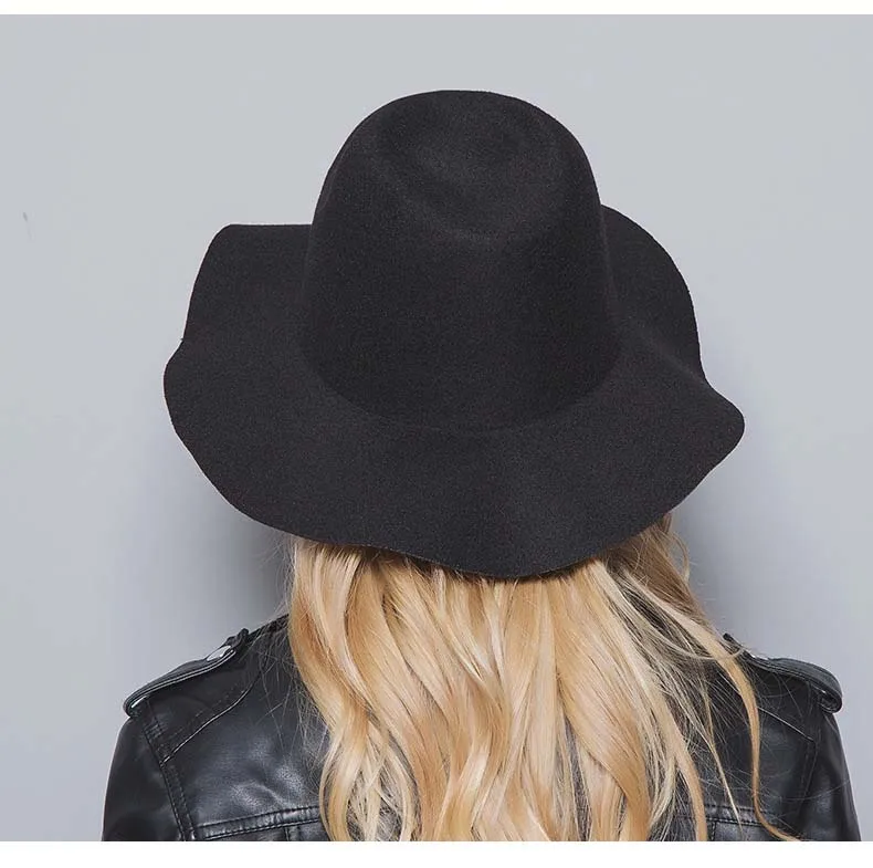 QDKPOTC Chapeau Лидер продаж Повседневная фетровая широкополый купол шляпы высокого качества Фетровая Шляпа Fedora шляпа женская шляпа