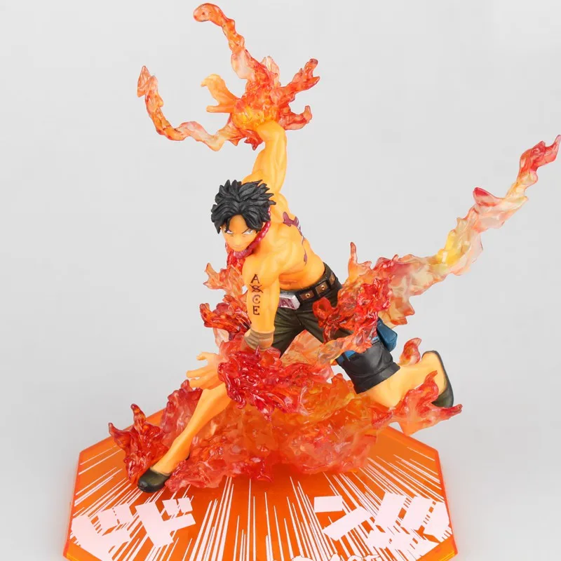 15CM PVC Japan Anime One Piece Ace in fire fighting pose High quality action figure collectible