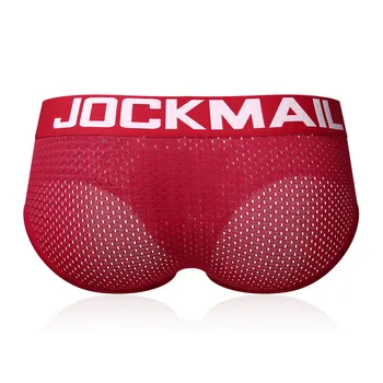 

JOCKMAIL Brand Men underwear Sexy Briefs Slip Mesh shorts Breathable comfortable crotch Gay Cueca Homewear Male panties Hot sale