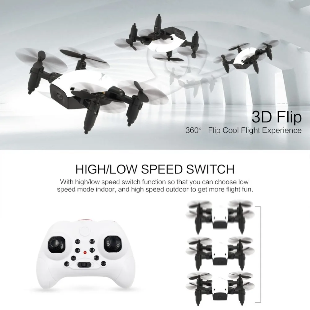 2,4 Ghz Mini Drones plegables RC Cámara Dron 3D Flip One-Key retorno modo sin cabeza soporte de altitud FPV WIFI 720 P HD RC Quadcopter