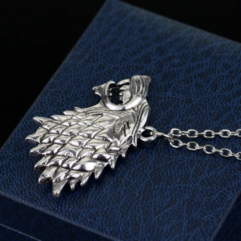 game of thrones necklace song of ice and fire vintage stark dire wolf antique silver pendant for men and women wholesale game of thrones necklace song of ice and fire vintage stark dire wolf antique silver pendant for men and women wholesale