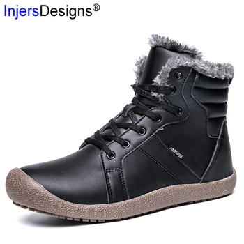 

Plus Size 36-48 Snow Boots High Top Cotton Shoes Lace-Up Warm Winter Boots Waterproof Comfortable Ski Boots Ankle Botas Hombre