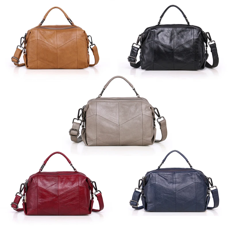 مصمم جودة جلد البقر الزفاف حقائب النساء حقيقية حقائب يد جلدية حقيبة بوسطن الأسود الكتف الإناث أعلى مقبض حقيبة ساعي