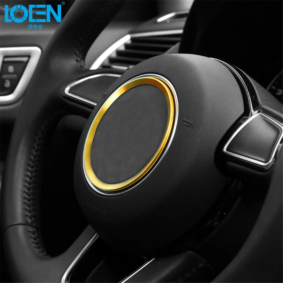 Fashion Car Styling steering wheel Aluminum Alloy car stickers ring red