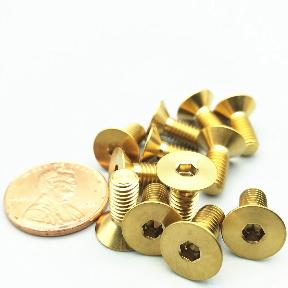 

Titanium Bolt M4 M6 M5 Flat Head Hex Countersunk Ti Bolt Ti Color not Polished Allen Drive Titanium Screws Ti Fastener
