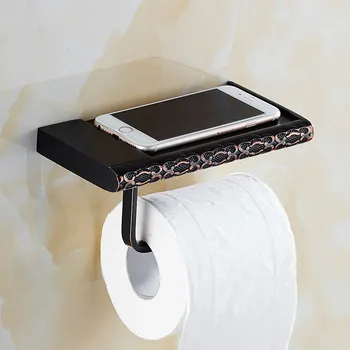 

Antique Carved Hook Toilet Paper Holder European Toilet Roll Paper Rack Phone Shelf Bathroom Paper Holder Bathroom Accessories
