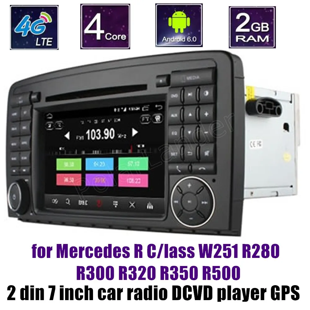 

Android 6.0 Car DVD Player Radio for B-ENZ R Class W251 R280 R300 R320 R350 R500 7 Inch 2 Din Bluetooth