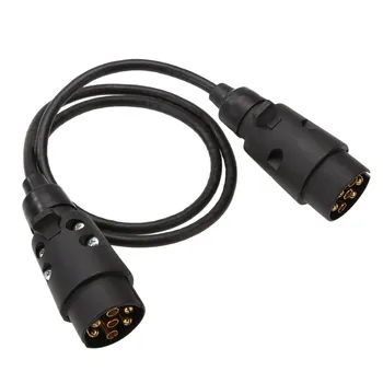 

7 Pin Plug Hole 12V Round Trailer Socket with Cable Adapter Wiring Connector Signal Light Car Electronics Accessorie
