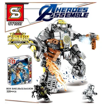 

H&HXY DHL SY1337 1338 1339 13040 Armor MK1 MK25 MK37 MK46 Iron Man Avengers Super Hero Building Blocks Bricks Assembled DIY Gift