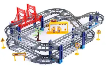 

Battery Operated Toy Kids Gift Small train electric multi-layer rail car racing suit toy child boy