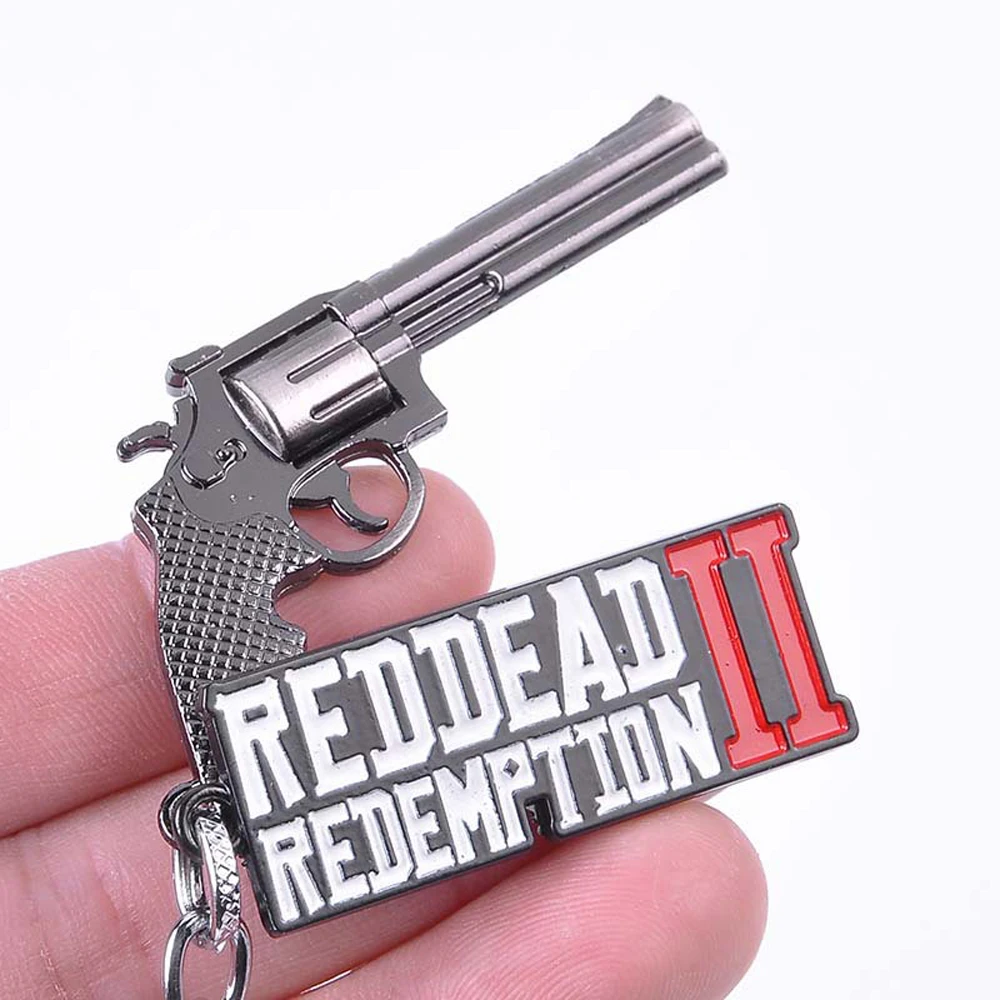 

2019 New Game Red Dead 2 Redemption Keychain Revolver Gun Toy Model Metal Key Ring llaveros Car Bag Key Chain Chaveiro Jewelry