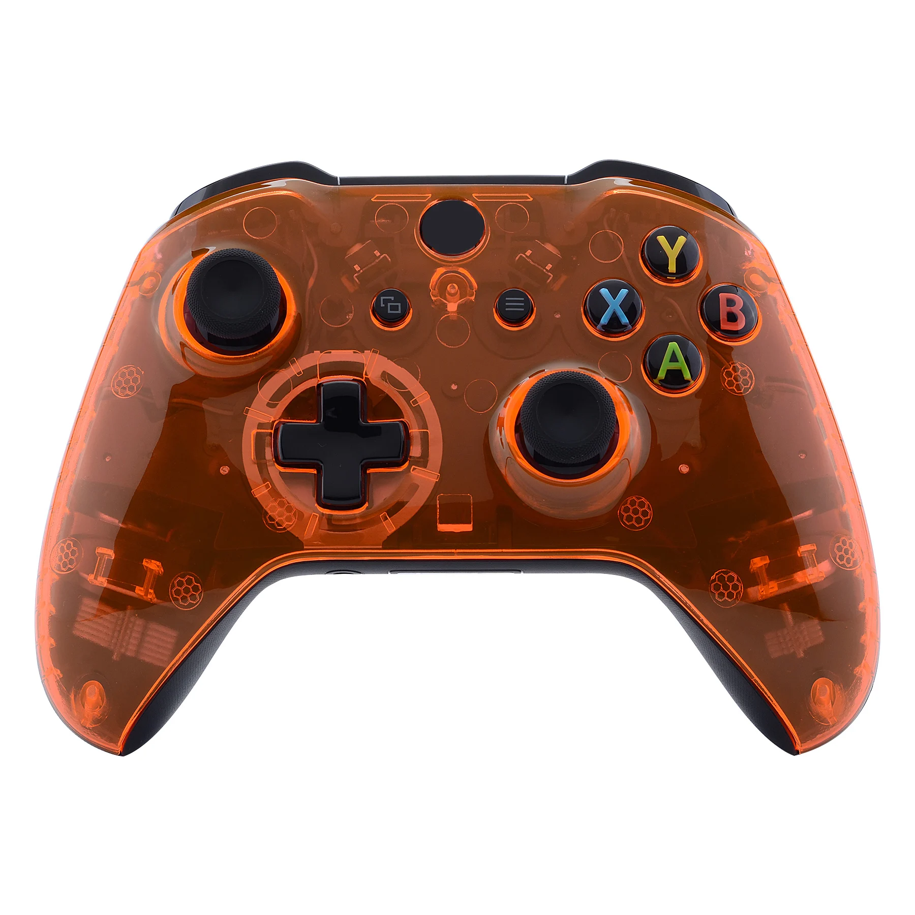 

Transparent Crystal Clear Orange Faceplate Front Housing Shell Replacement Kit for Xbox One S & Xbox One X Controller - SXOFM09G