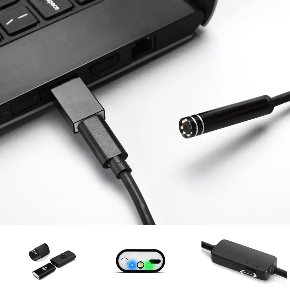 Bakeey 8mm 8 Led WiFi Endoscope HD Camera Borescope Waterproof Rigid Cable for Android IOS Laptop PC
