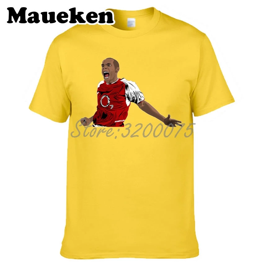 Мужская футболка с круглым вырезом Thierry Henry 14 France Legend The king of highbury W17062508 | одежда