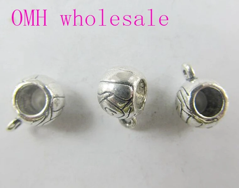 

OMH wholesale 50g 34pcs 12x9mm Retro Tibetan silver Jewelry accessories Zinc alloy round space connectors for bracelet PJ147