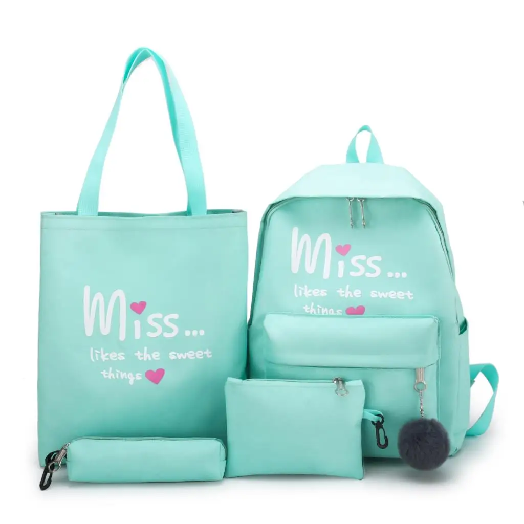 

WENYUJH 4Pcs/set Women School Backpacks Nylon Schoolbag For Teenagers Girls Student Bag Satchel Bolsas Mochilas Sac A Dos