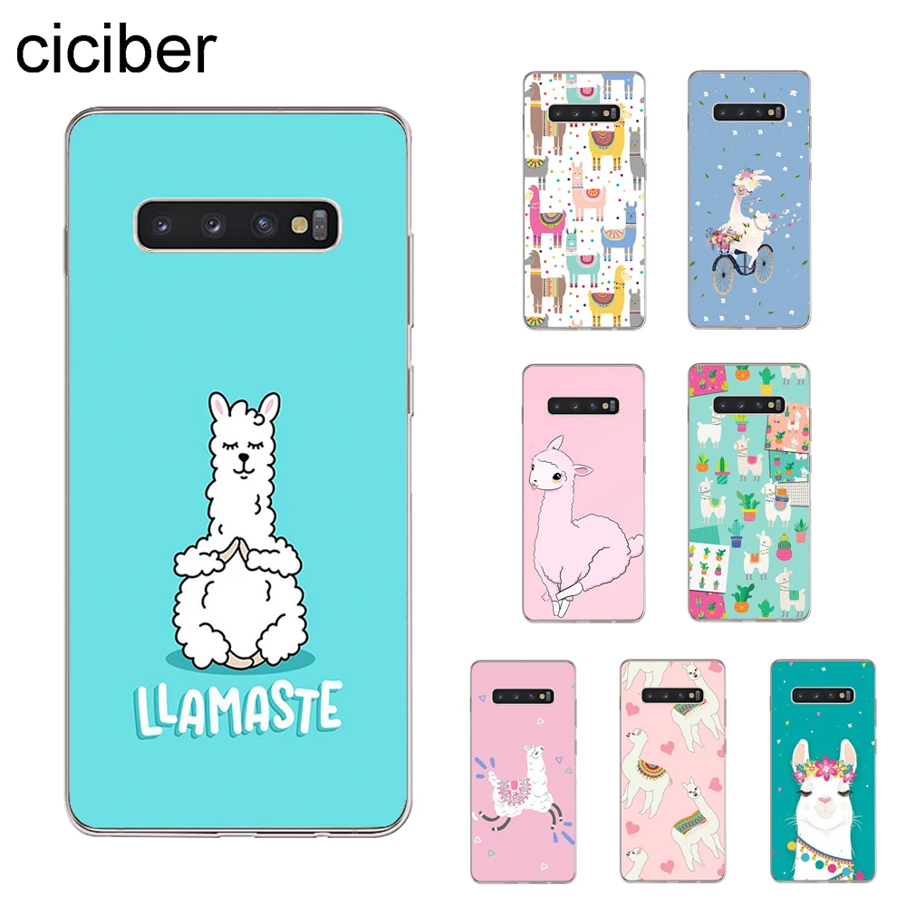 

ciciber Cute Animals Llama Alpaca Cover For Samsung Galaxy S9 S8 S7 S6 S5 S10+ S10e Lite Edge Plus mini Phone Cases TPU Shell
