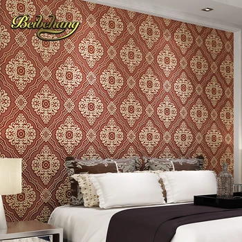 

beibehang European 3D Stereo Flocking Environmental Nonwovens Bedroom Living Room TV Background Wallpaper papel de parede