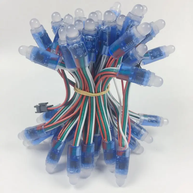

50pcs DC5V/DC12V 12mm WS2811 IC RGB Led Pixel Module String Chirstmas Waterproof IP68 Digital Full Color LED Pixel Light