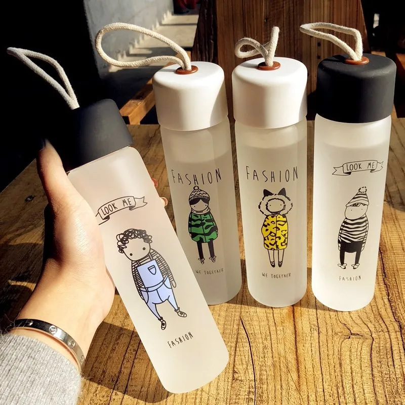 

2019 Creative Cup Set Portable Water Bottle 450ml Leakproof Cup Is Suitable for Milk and Juice Cute Water Bottle