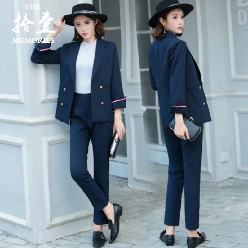 

New 2019 spring and autumn fashion suit suit female leisure professional suit temperament interview work clothes women's jacket