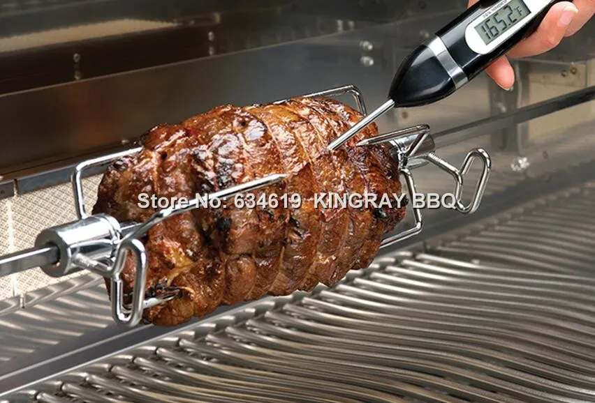 20kg Torque 1.5VDC Battery Motor Automatic Rotating Skewer 1200mm Length Roasting Skewers Barbecue Skewer With Fork