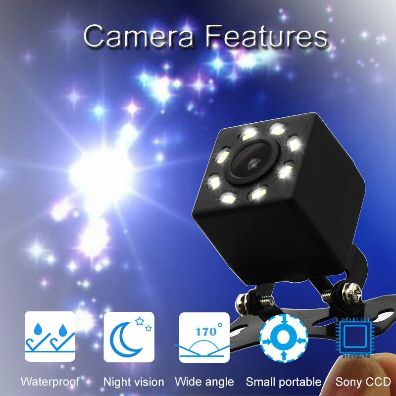8LED CCD 170 Угол обзора Автомобильная камера HD Автомобильная камера заднего вида с монитором 4,3 дюймов TFT lcd парктроник с камерой