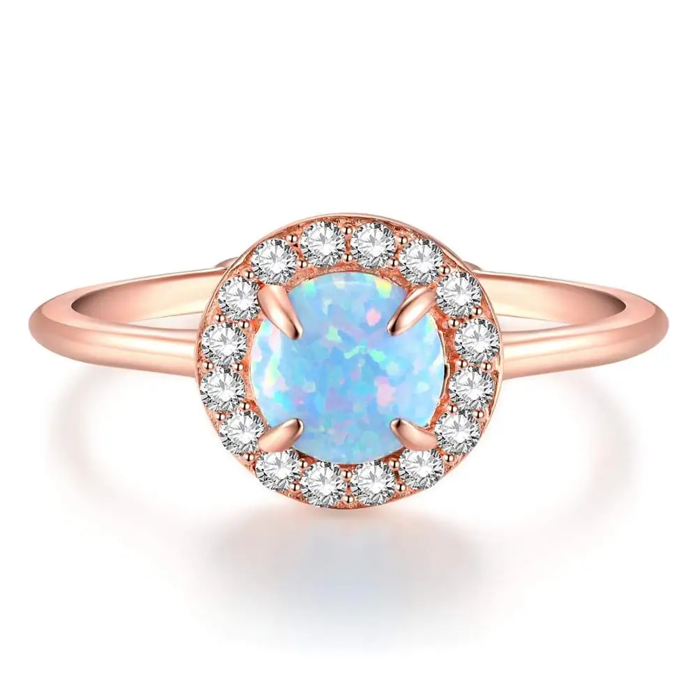 rose gold TIGRADE ослепительное огненное Опаловое кольцо для женщин из стерлингового серебра 925 пробы регулируемые размеры кольца опалы Свадебные обручальные ювелирные изделия женские - Цвет основного камня: rose gold
