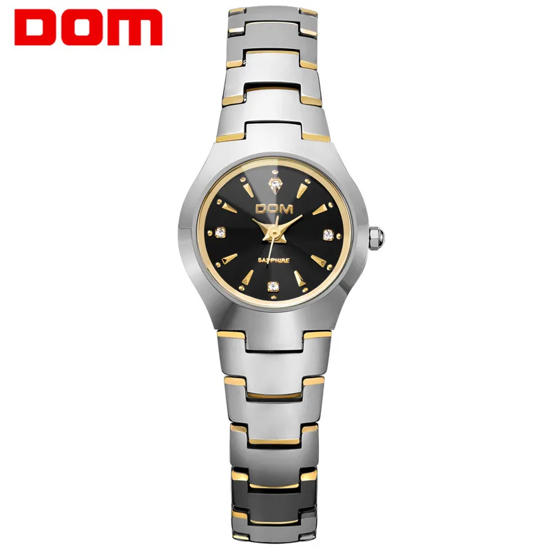 Women silver gold DOM мужские часы модные трендовые часы из вольфрамовой стали водонепроницаемые кварцевые часы мужские W-698-1M - Цвет: Women silver gold