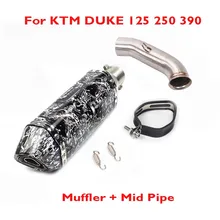 DUKE 125 250 390 RC390 Motorcycle Escape Muffler & Middle Connect Link Pipe Exhaust System for KTM DUKE 125 250 390 RC 2017 2018 цена DUKE 125 250 390 RC390 Motorcycle Escape Muffler & Middle Connect Link Pipe Exhaust System for KTM DUKE 125 250 390 RC 2017 2018 цены онлайн