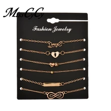 MissCyCy 5 шт./компл. сплав Новинка Bijoux(украшения своими руками) Модные Винтаж ножной браслет Бесконечность 8 Браслеты для женские ботильоны браслет подарочный набор ювелирных изделий