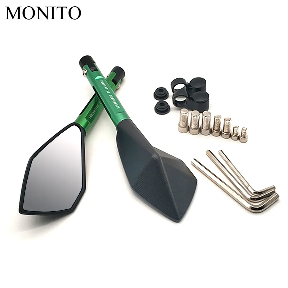 Green Для Honda CR80R CR85R CRF150R CR125R CR250R CRF250R SL230 ЧПУ аксессуары для поездок на мотоцикле, Зеркало заднего вида Moto зеркало для слепой зоны зеркало заднего вида - Цвет: Green