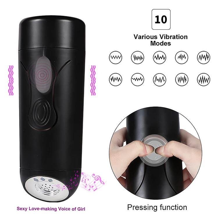 Pressing Function Electric Artificial Vagina Automatic Male Masturbator Pocket Pussy Cup With Sexy girl Voice