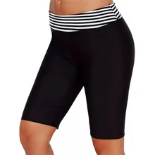 Женский спортивный солнцезащитный крем с высокой талией, в полоску, низ, пляжные Капри, плавки, новые повседневные женские брюки, шорты, штаны 40MY14