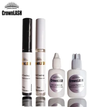 

CrownLASH Eyelash Extension Pre-treatment Lash Primer After-care Glue Coating Gel remover Set