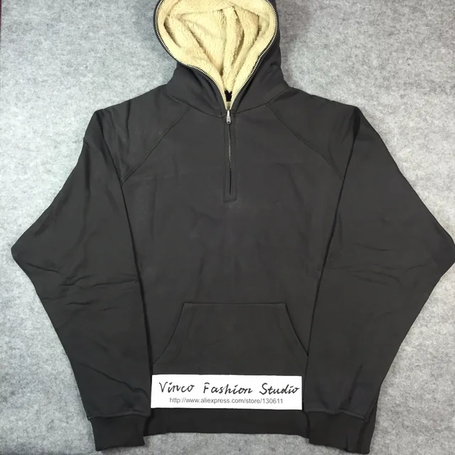 fear of god half zip sherpa hoodie