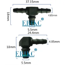 ERIKC возвратного масляного обратного T и L Тип для Bosch 110 серии дизель CR Запчасти Топливная форсунка Пластик 3 двухсторонняя Соединительная труба 10 шт./пакет