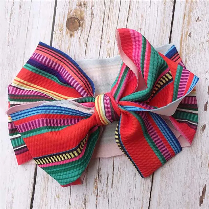 Printed Baby Girl Headbands Turban Bows Elastic Newborn Headbands Hair Bands For Baby Girls Kids Haarband Hair Accessories - Цвет: style1 B