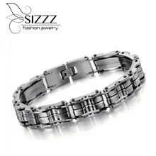 Sizzz 23 см длинные 12.5 мм шириной ювелирные изделия новые ювелирные изделия классический мужской подарок браслет из нержавеющей стали и Браслеты