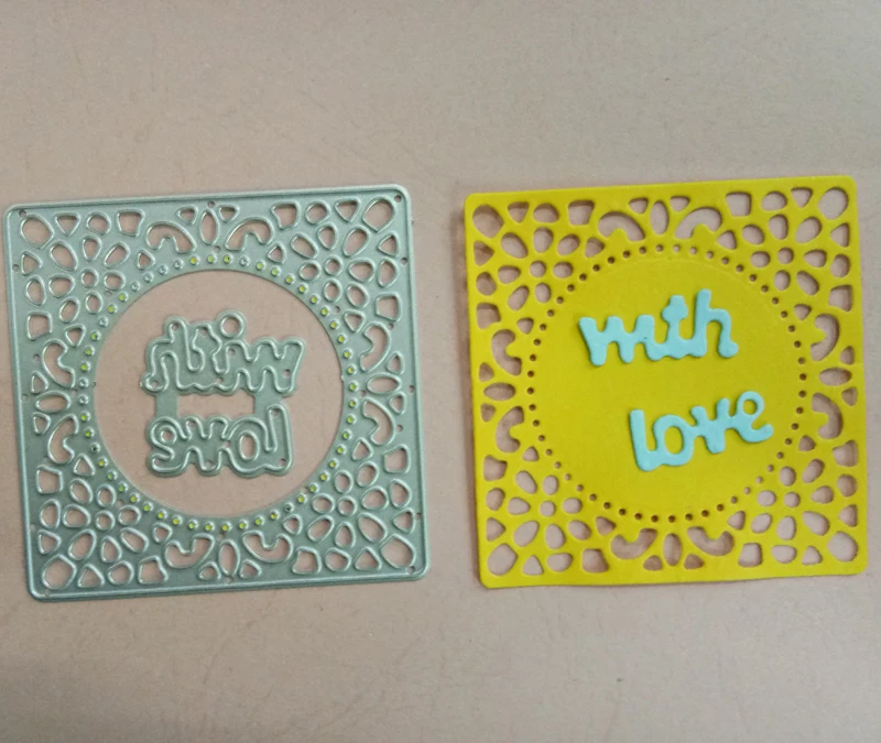wish love Hollow Frame Cutting Dies Metal Dies Cutting Stencils Die Cut for DIY Scrapbooking